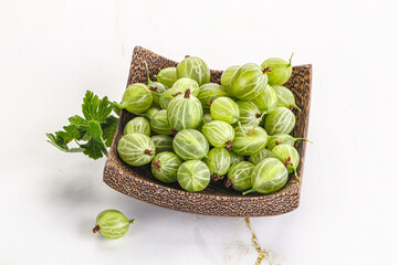 Sweet ripe gooseberries in the bowl