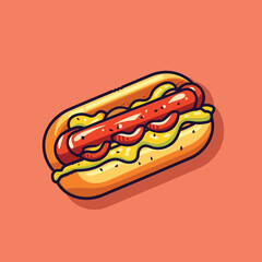 hot dog clip art illustration for menu, poster, web