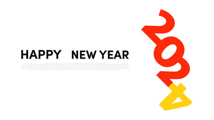 Happy New Year 2024, Number design template isolated on white background,  Greeting banner template, Vector illustration EPS 10