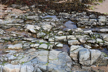 Volcanic Rock Formations with Rock Pools at a Coastal Location