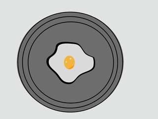 fried egg on a frying pan