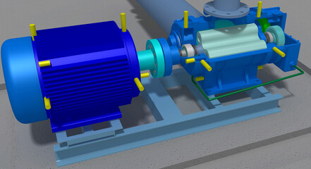 predictive maintenance vibration 3D illustration