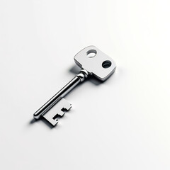 Vintage key silhouette, door key logo, generative AI.