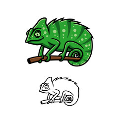 chameleon cartoon illustration