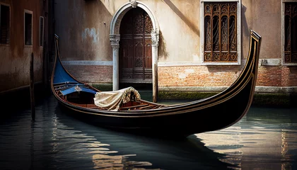 Fotobehang ヴェネチアの水上ゴンドラのイラスト © asamiile