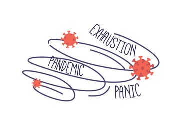 Tangle Of Problems, Exhaustion, Pandemic, Panic. Challenges, Obstacles, And Difficulties Faced During A Task