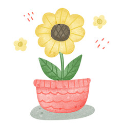 Yelling flower in a pot