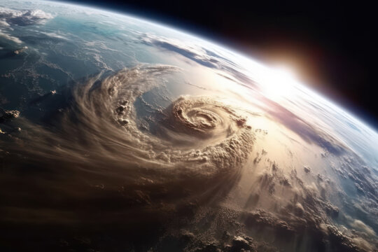Tornado on earth background. Generative ai.