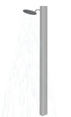 Metal beach shower. vector illustration