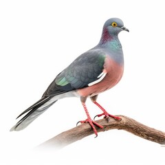 Band-tailed pigeon bird isolated on white. Generative AI