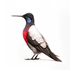 Fototapeta premium Black-chinned hummingbird bird isolated on white. Generative AI
