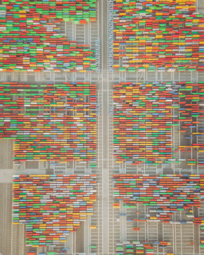 Aerial view of the Port of Long Beach, California, United States.
