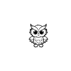 owl coloring page illustration