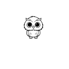 owl coloring page illustration