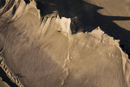 Aerial view of Swing Arm City, a famous place for motorbikes and ATVs, Caineville Mesa, Utah, United States.
