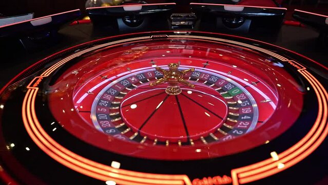 Electronic roulette in Casino, Gaming table. Slots and roulette in casino.