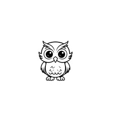 owl coloring page illustration