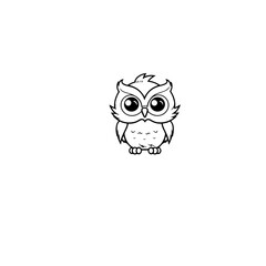 owl coloring page illustration
