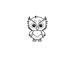 owl coloring page illustration