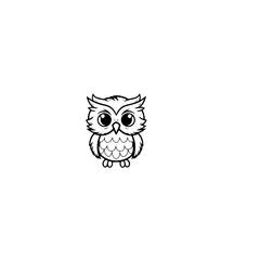 owl coloring page illustration