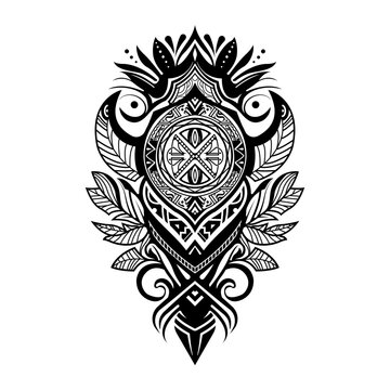 Tattoo abstract black polynesian template vector