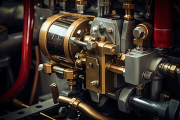 Fototapeta premium Transmission transmission mechanism. AI technology generated image