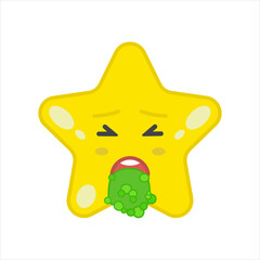 Emoji icon. Vector cartoon illustration. Abstract star. Happy celebration. Comic background. Isolated vector
