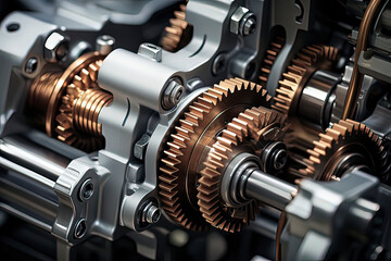 Fototapeta premium Transmission transmission mechanism. AI technology generated image