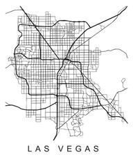 Vector design of the street map of Las Vegas against a white background