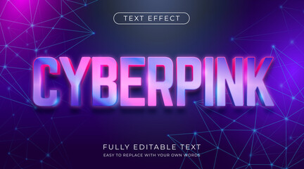 Modern cyber 3d text effect editable font style