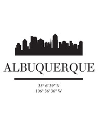 Fototapeta premium Editable vector illustration of the city of Albuquerque with the remarkable buildings of the city