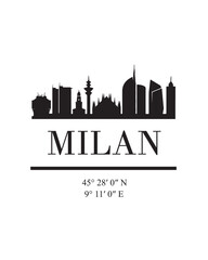 Fototapeta premium Editable vector illustration of the city of Milan with the remarkable buildings of the city