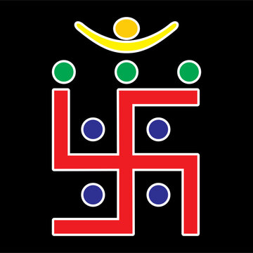 swastika  Jain Jainism symbol representing the four types of birth an embodied soul