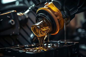 Automotive gearbox lubricating oil. AI technology generated image