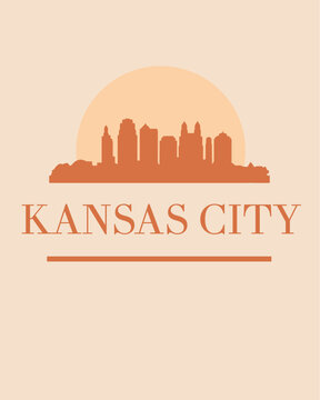 Editable vector illustration of Kansas City with the remarkable buildings of the city