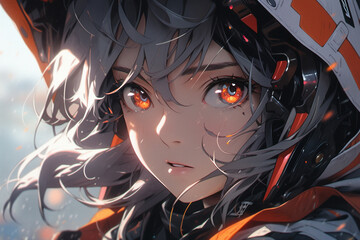 Exquisite anime portrait: Dive into vibrant hues and delicate details, crafting an enchanting character. Perfect for game narratives and design.