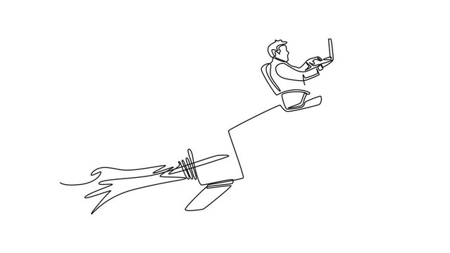Self drawing animation of productivity boosting concept. Full length animation illustration. High quality 4k footage.