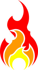 Fire icon vector template isolated. Flat flame logo design element. Flames symbol silhouette.