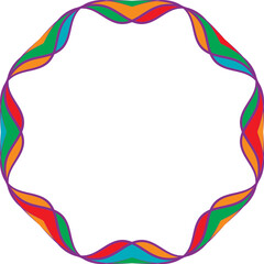 Abstract colored twisted round frames set bright festival design elements