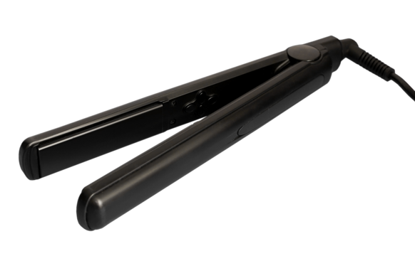 Black hair straightener, transparent background