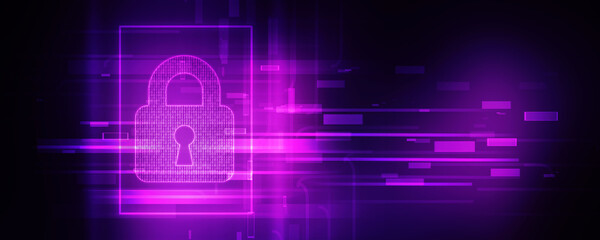 2d illustration Safety concept: Closed Padlock on digital background
