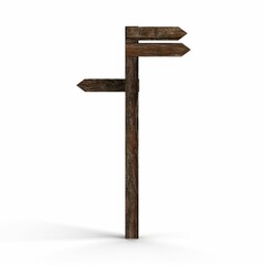 3D rendered scale model of a wooden street sign