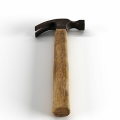3D rendered scale model of a hammer