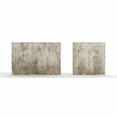 3D render of two square stone blocks