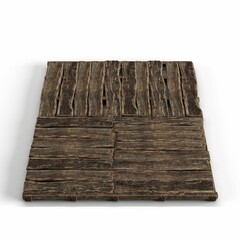 High-angle shot of a 3D render of a wooden floor