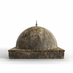 3D rendered scale model of an ancient building dome against a white background