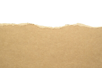 Fototapeta Cartón marrón rasgado sobre fondo transparente obraz