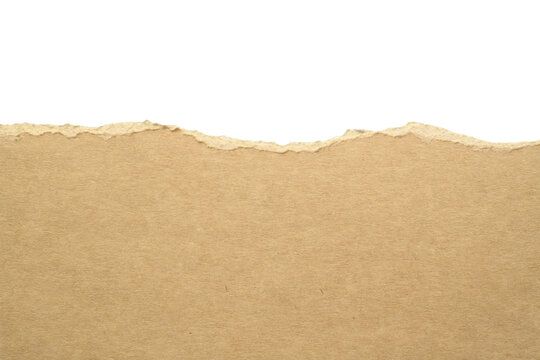 Cart&oacute;n marr&oacute;n rasgado sobre fondo transparente