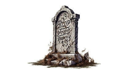 Gravestones with RIP inscriptions, adding an eerie atmosphere to any scene, Halloween gravestones, tombstones, resting place, cemetery decor - obrazy, fototapety, plakaty