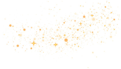 Yellow sparks glitter special light effect. Sparkles on transparent background. Christmas abstract pattern. Sparkling magic dust particles. PNG.